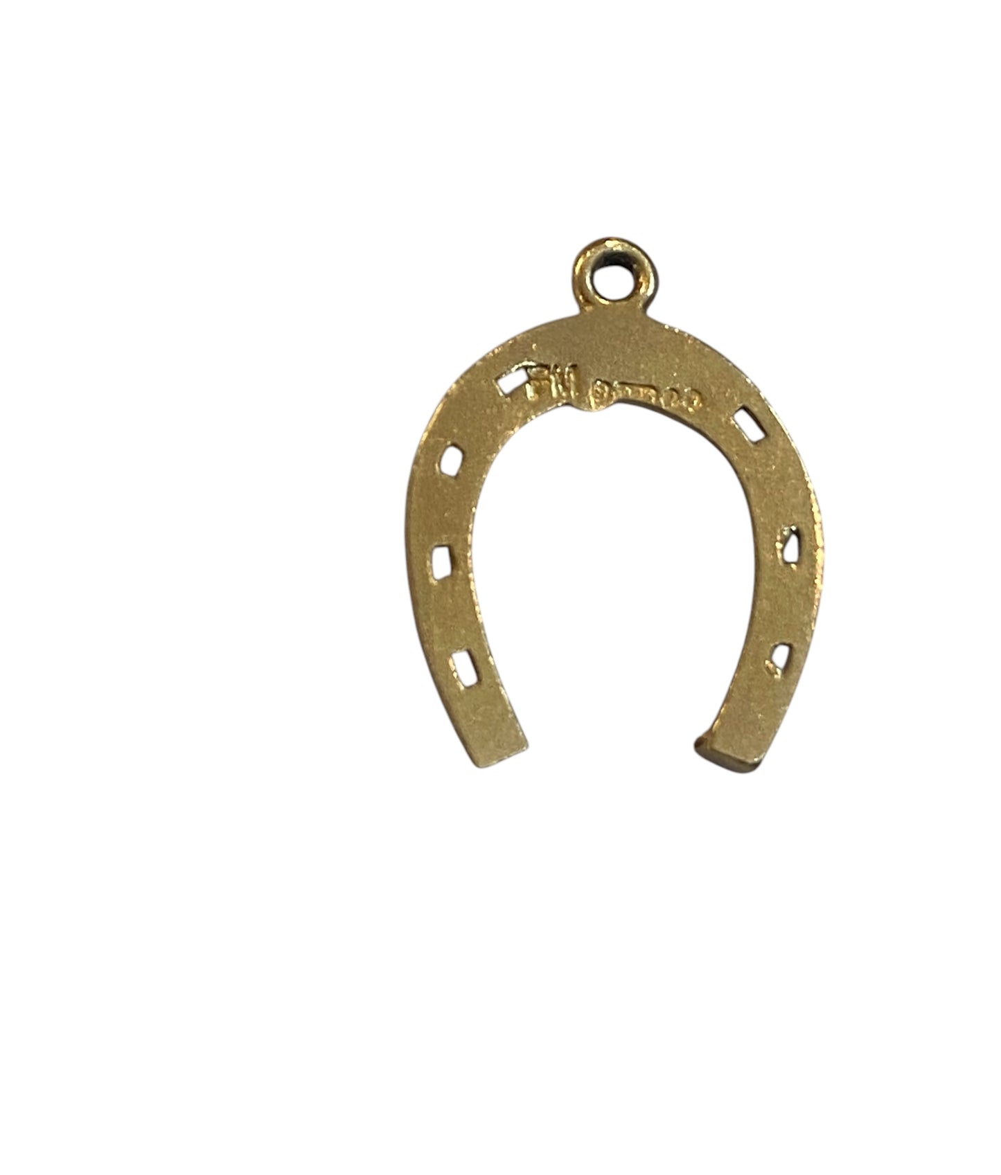 9ct vintage horseshoe charm / pendant circa 1964 maker FM