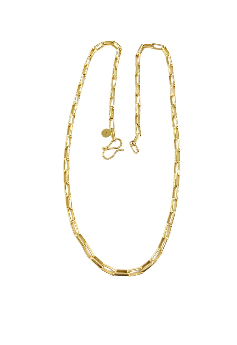 18ct pre owned paper chase link necklace 18 1/2 inches 20.2g
