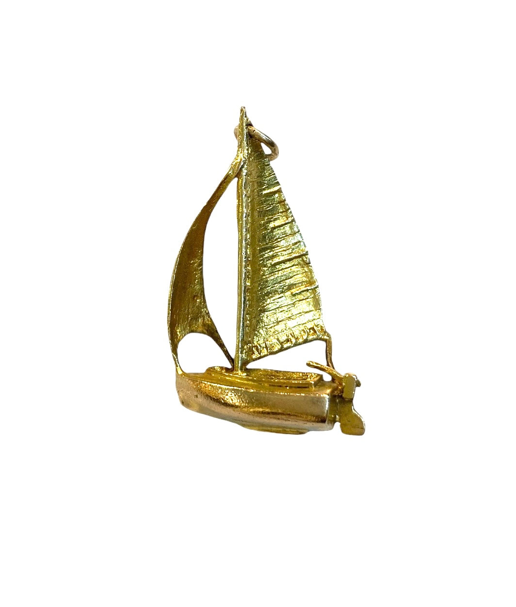 9ct vintage large sailing boat charm / pendant by CROPP and FARR