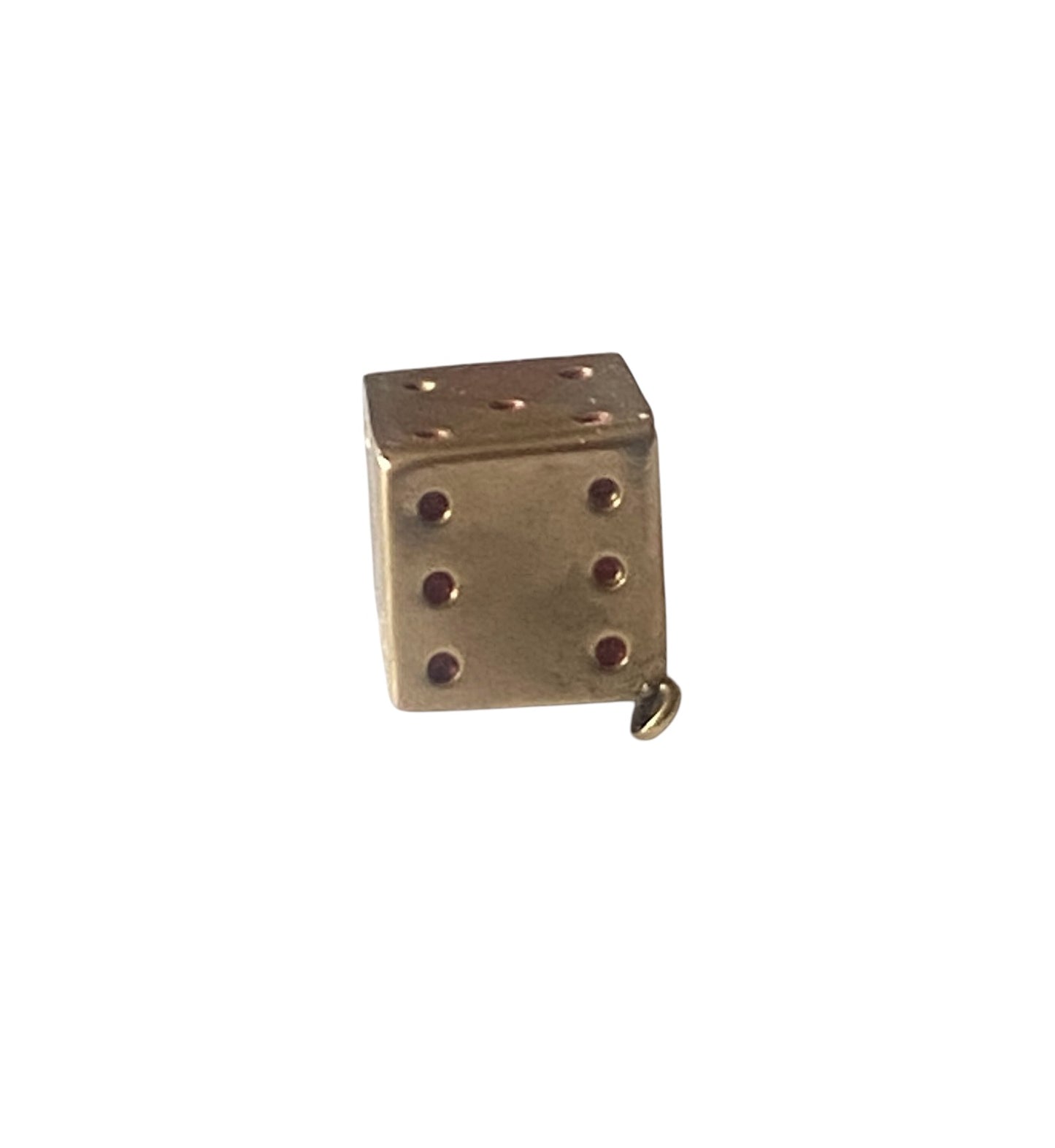 9ct vintage dice charm circa 1962. hollow