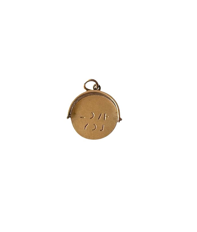9ct vintage ' i love you spinner ' charm / pendant circa 1963 by WJP, 1.14g