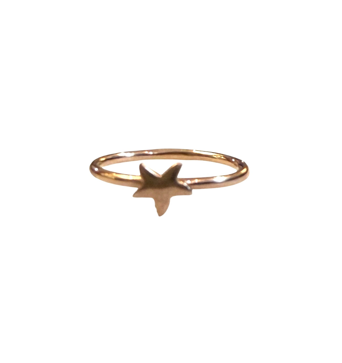 9ct pre owned rose gold star fish ring, size N 1/2 by DoDo