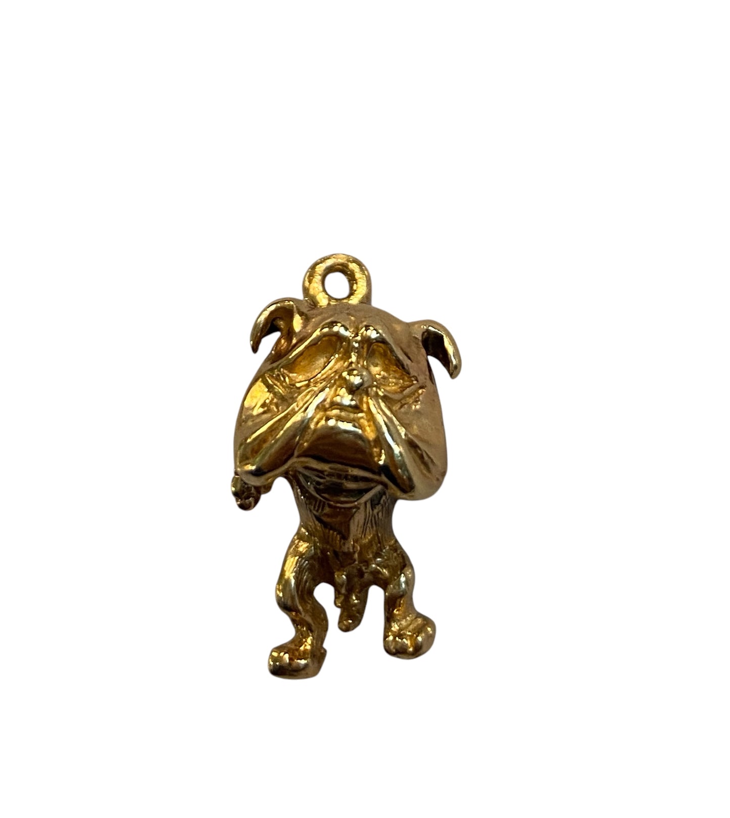 9ct vintaged solid bulldog charm / pendant .