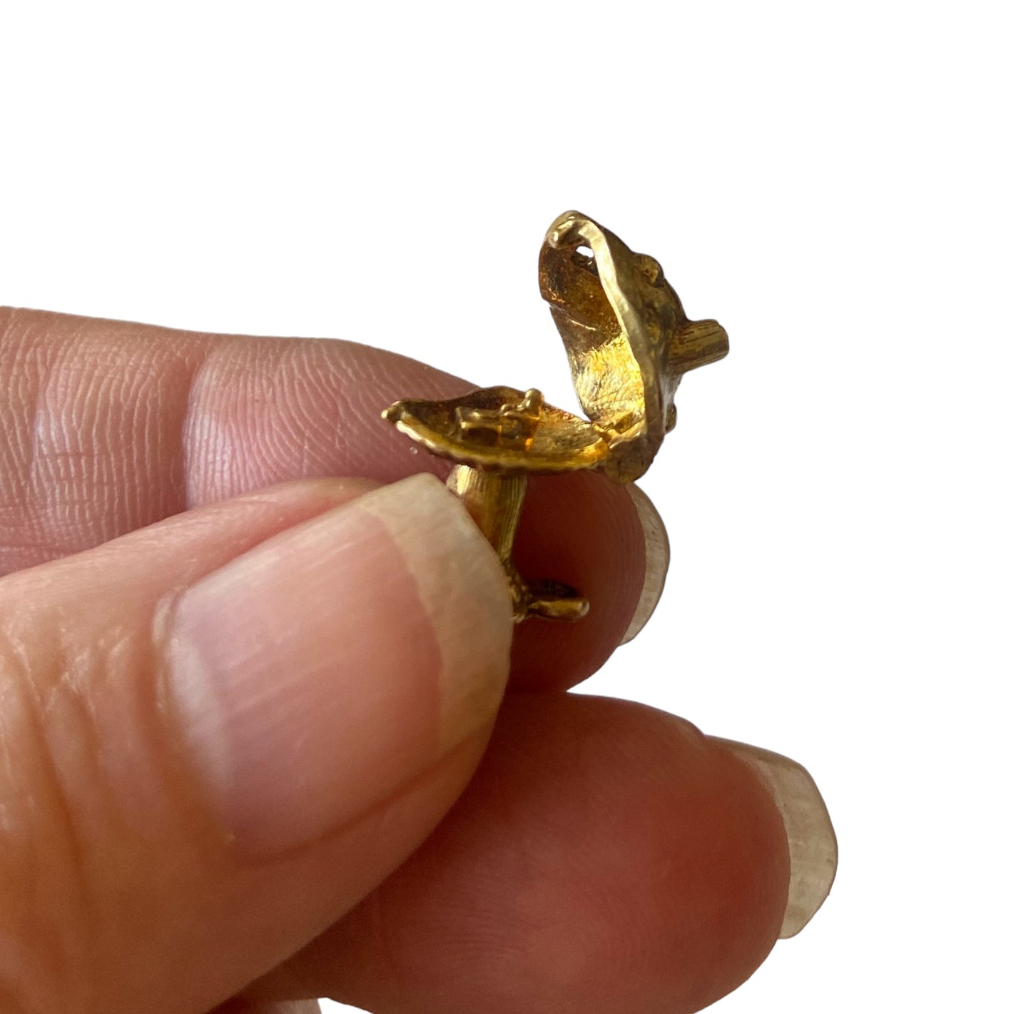 9ct vintage opening mushroom house charm by Georg Jensen, circa London 1964