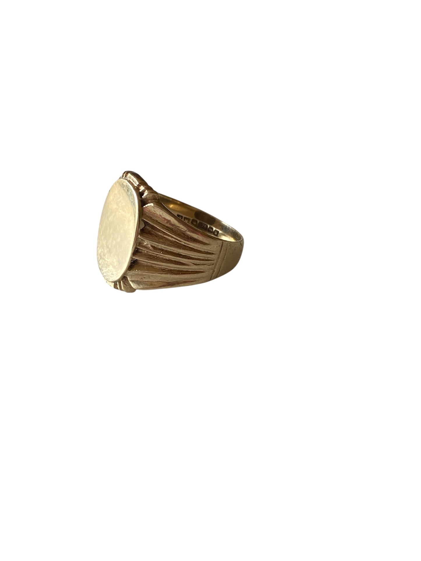 9ct vintage signet ring . unisex size M 1/2 circa 1989