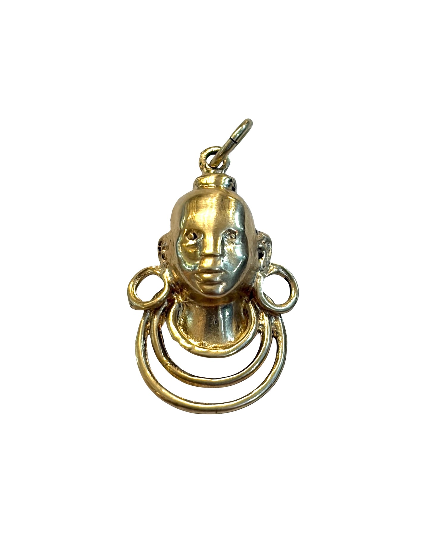 9ct vintage Maasai bust charm / pendant 2.8g