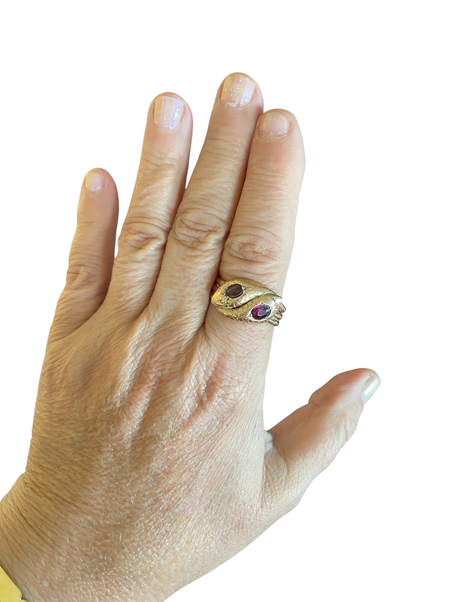 9ct antique double headed snake ring chester 1915 ring size Z 1/2