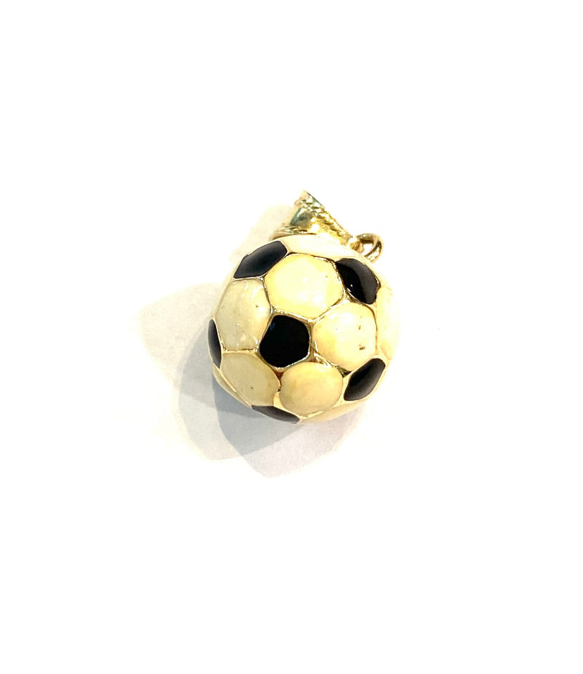 14ct 585 vintage football charm with enamel
