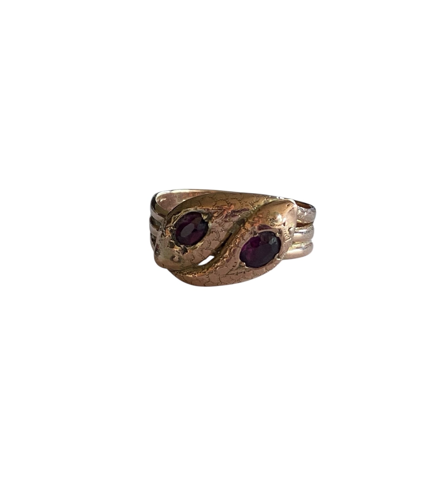 9ct antique double headed snake ring chester 1915 ring size Z 1/2
