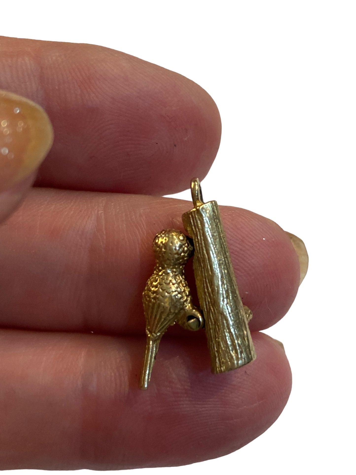 9ct vintage articulated woodpecker charm circa 1970