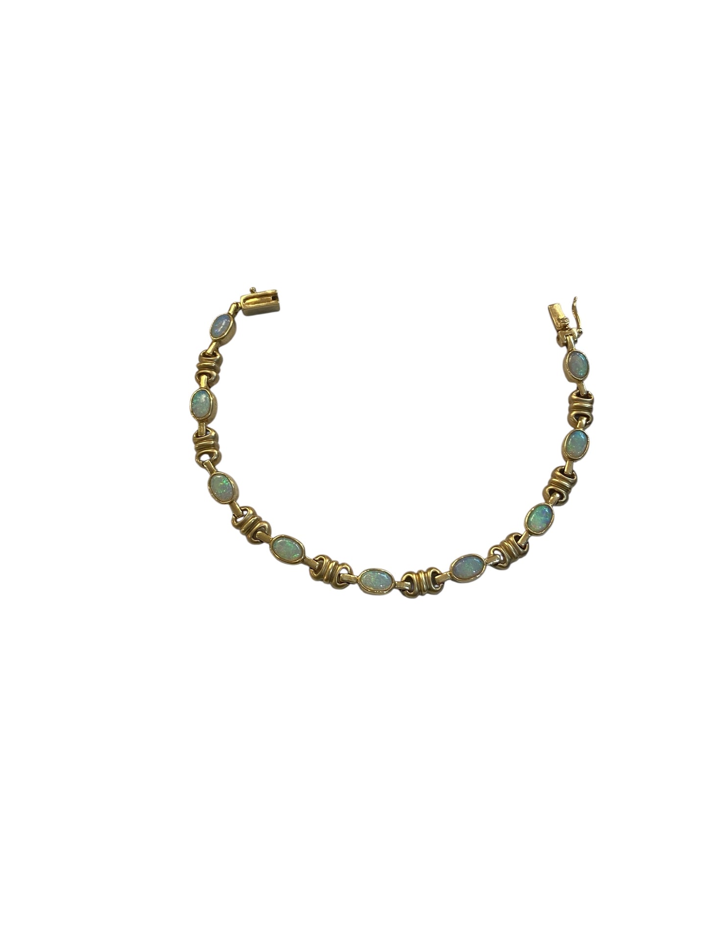 9ct vintage opal bracelet 7 inches long
