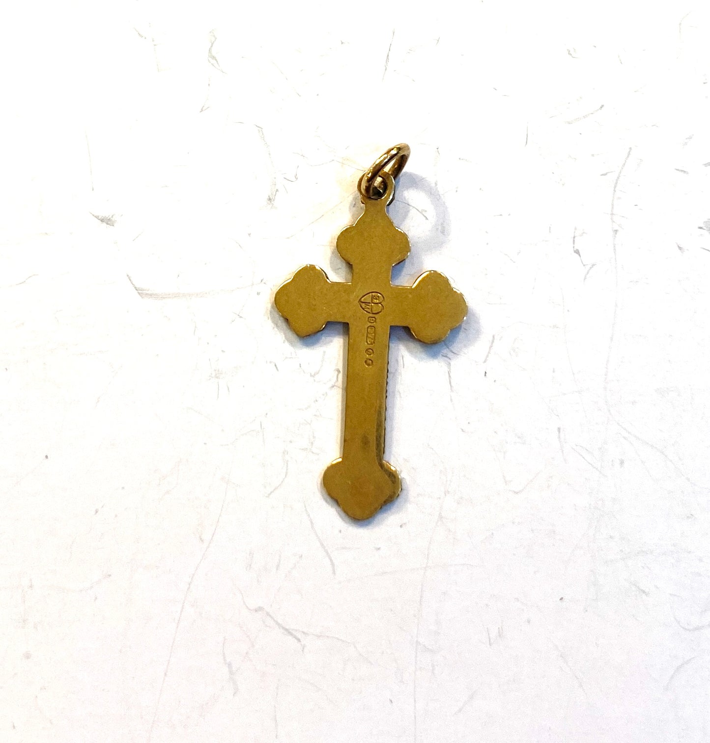 9ct vintage gold cross charm / pendant