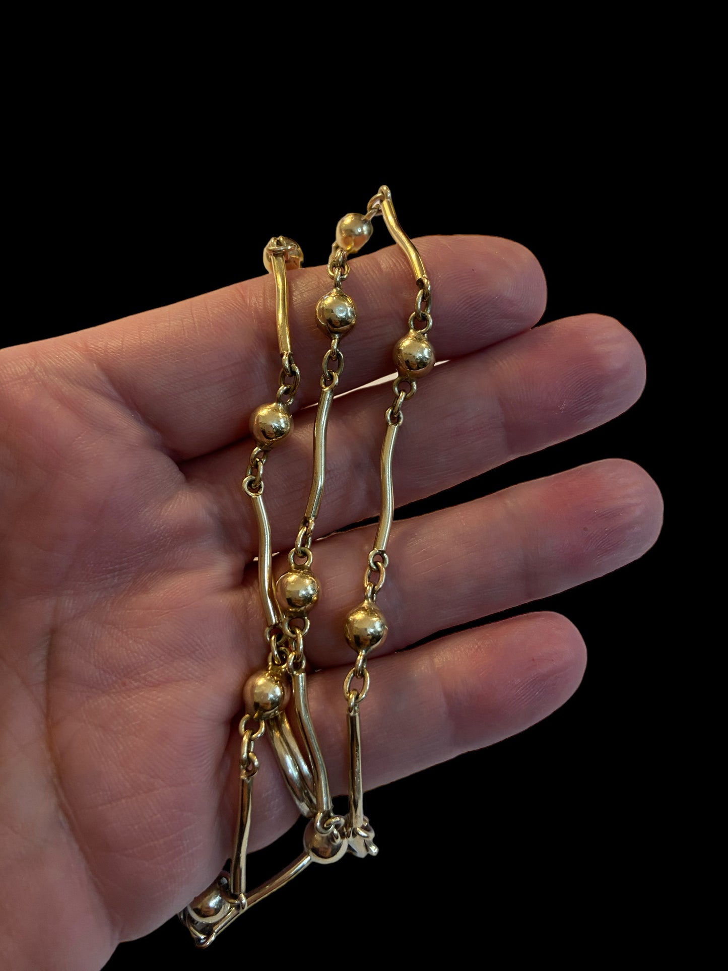 9ct vintage ball and bar chain 16 inches 11.6g 41cm