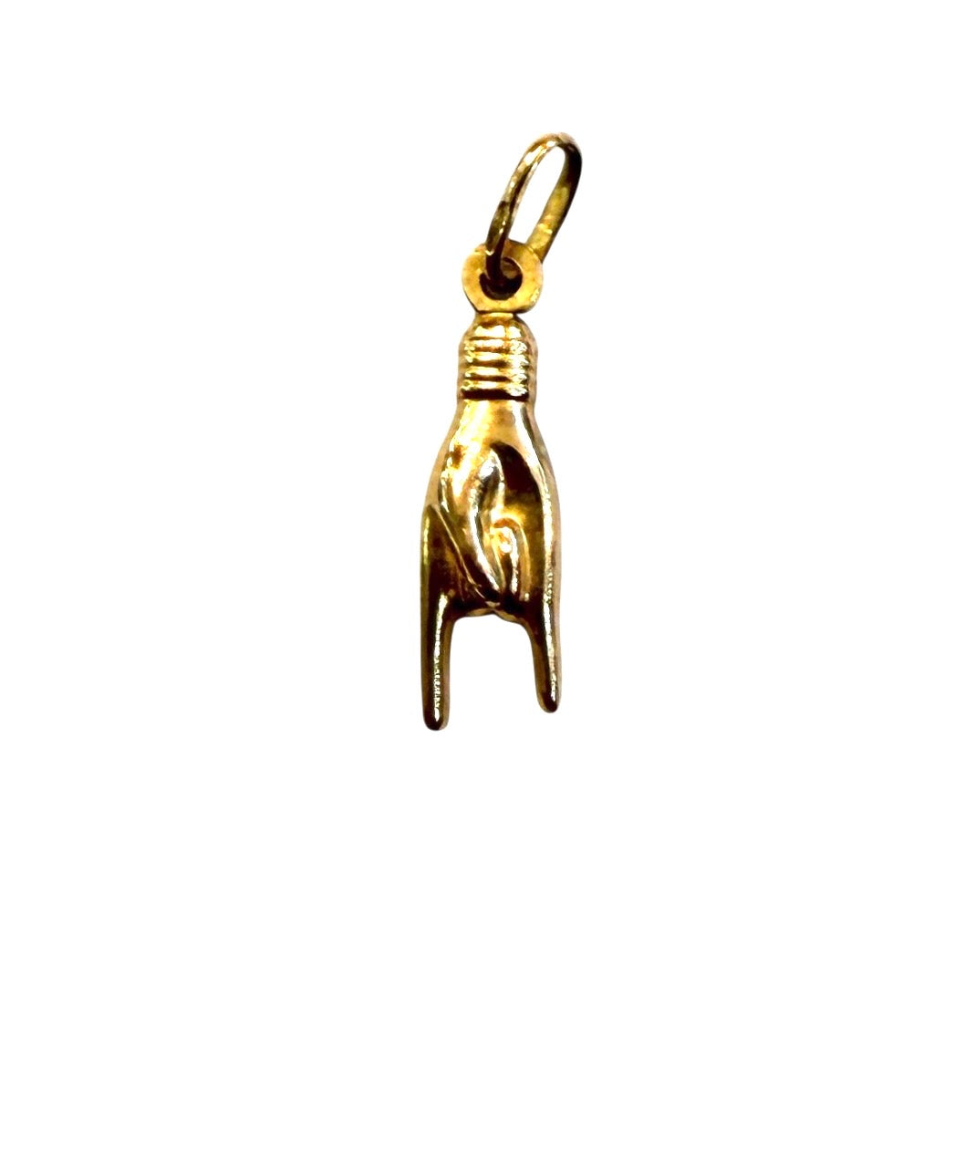 9ct figa hand charm, mano cornuto charm,