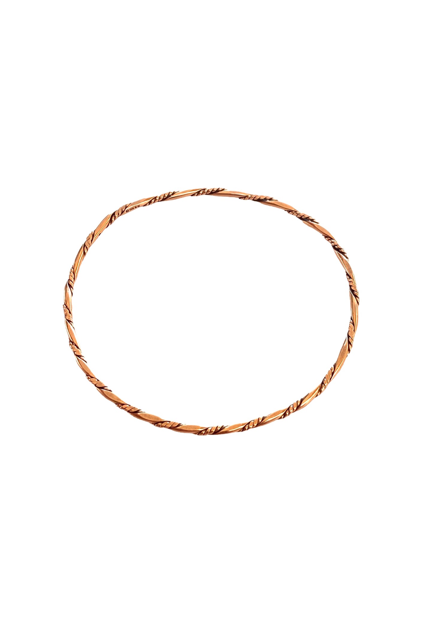 9ct 375 vintage twist bangle 7.0g 69mm diameter