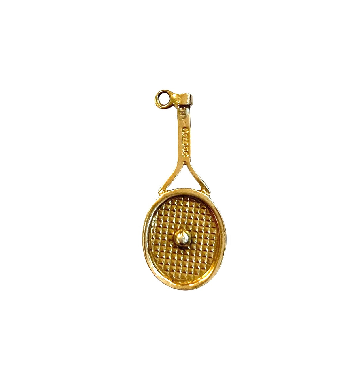 9ct vintage tennis racket with ball circa 1960