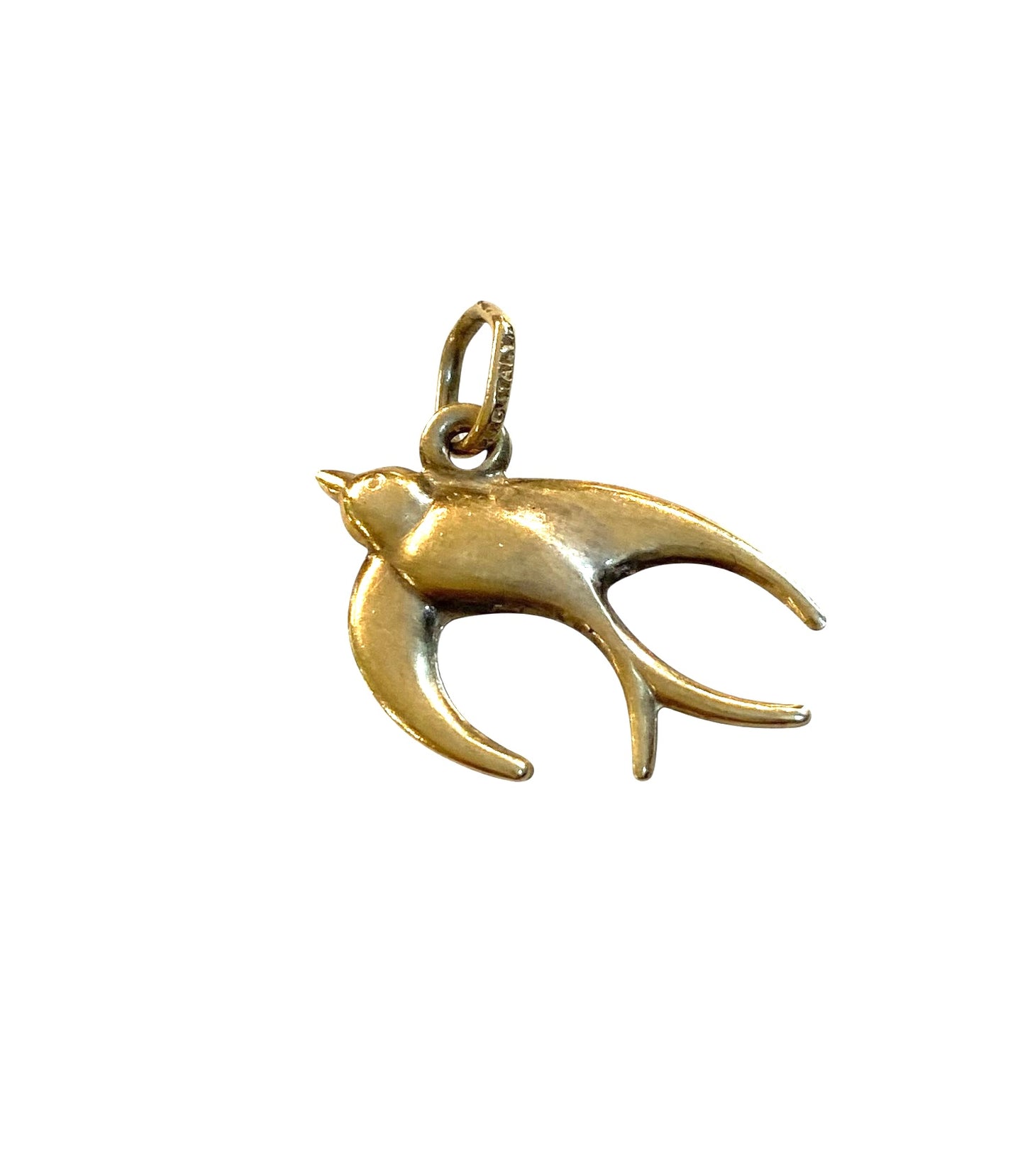 9ct vintage-preowned swallow charm / pendant