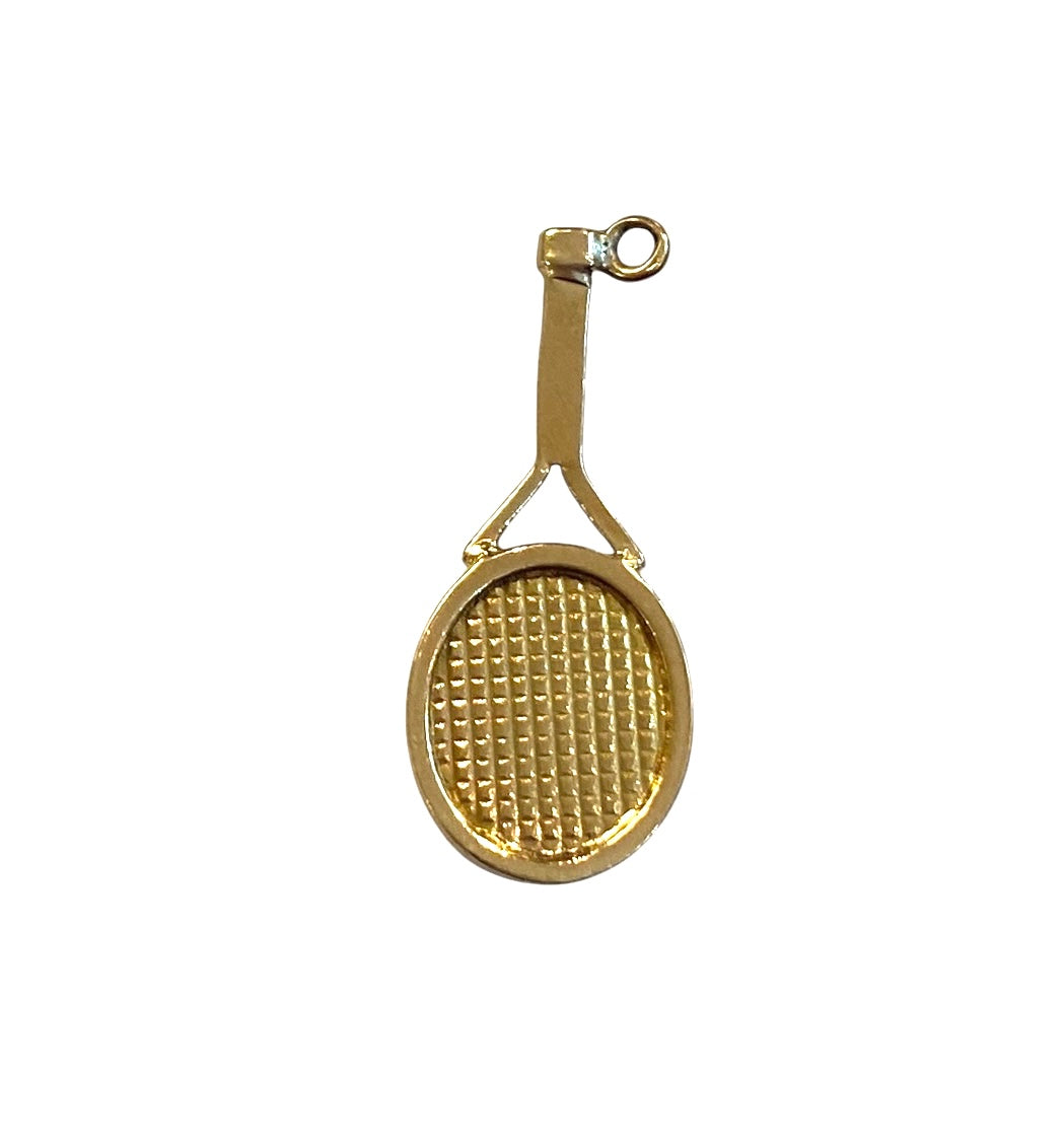 9ct vintage tennis racket with ball circa 1960