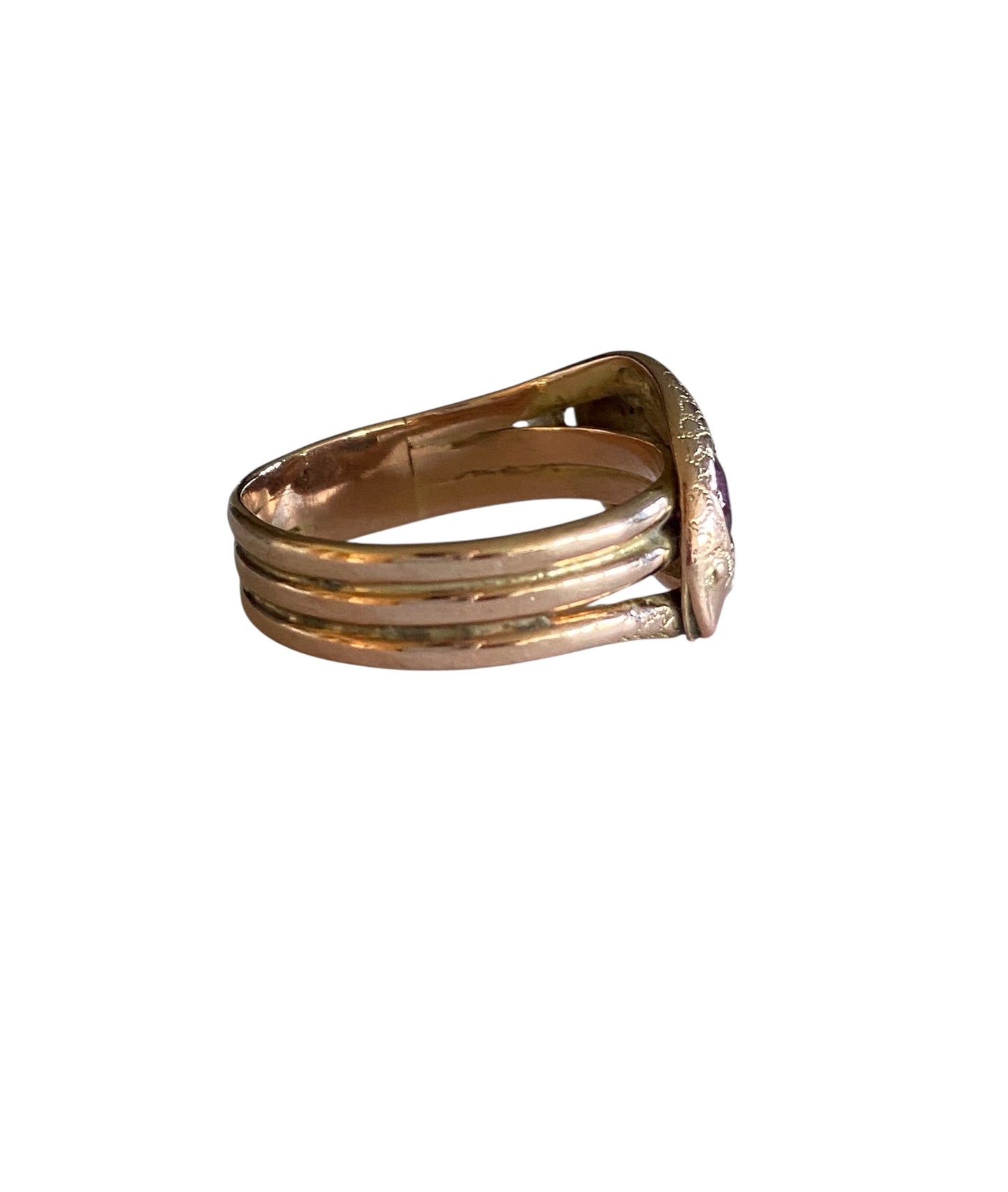 9ct antique double headed snake ring chester 1915 ring size Z 1/2