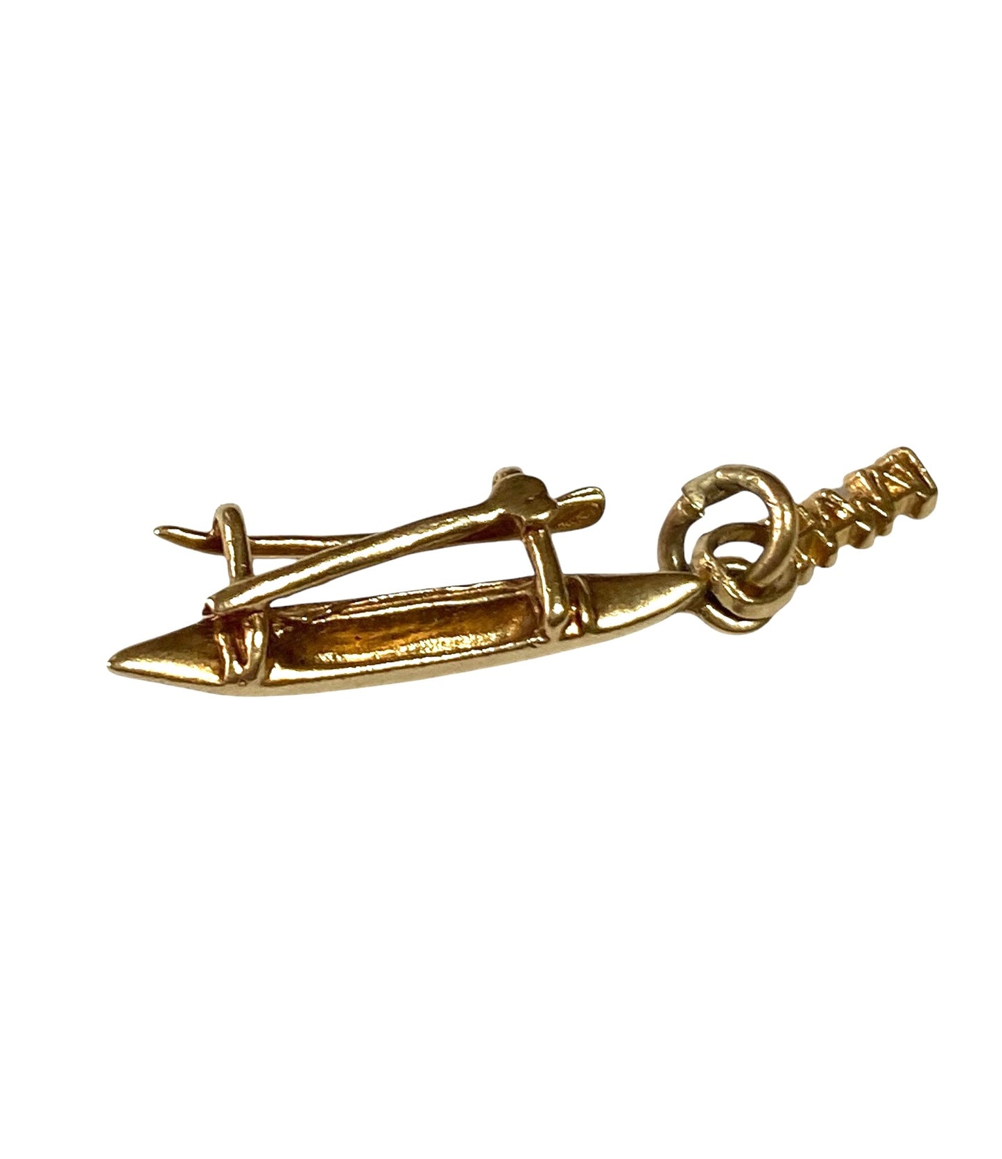 14ct vintage hawaiian outriggers canoe charm / pendant