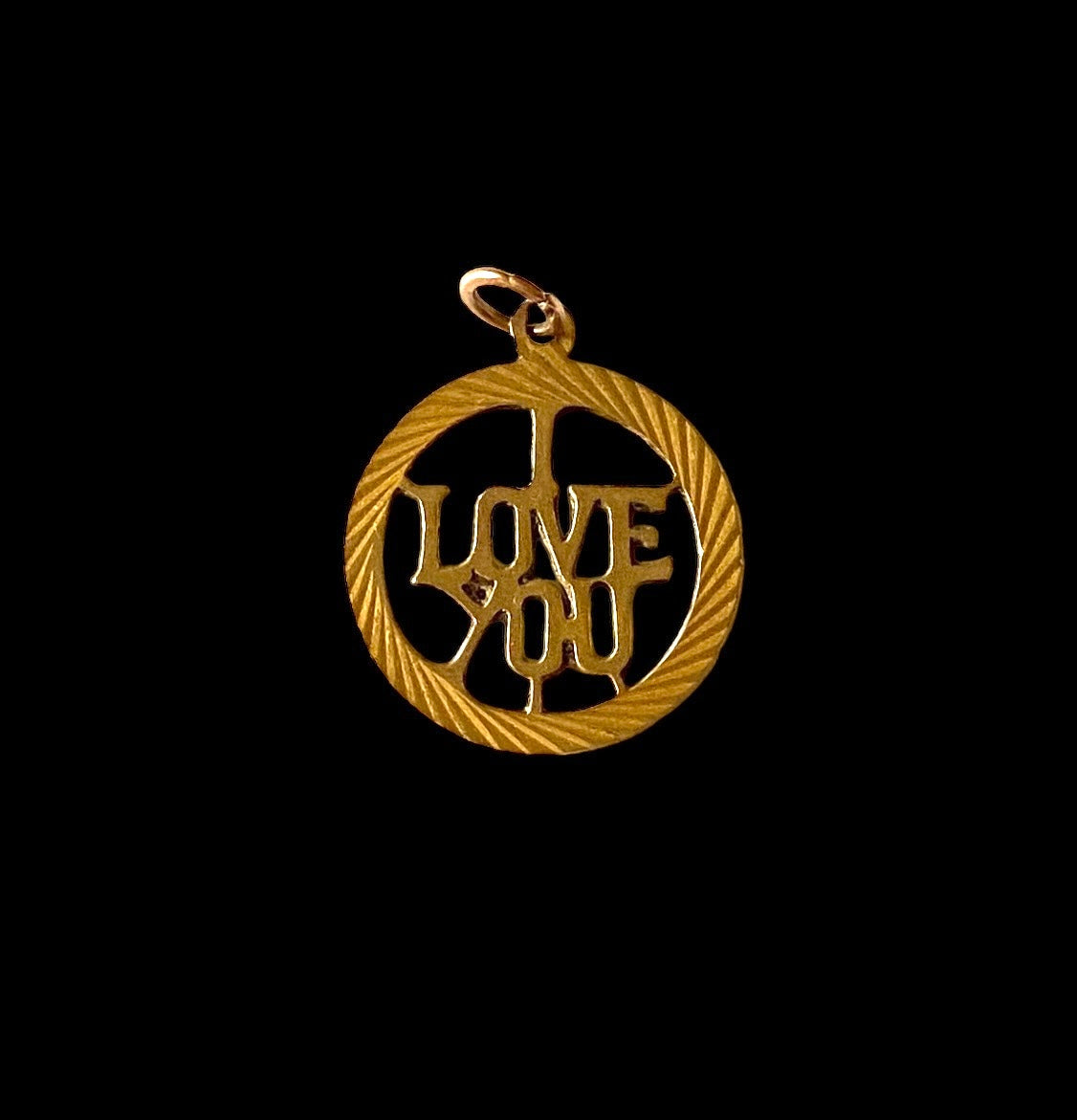 9ct vintage 'I Love you' pendant charm by Georg jensen