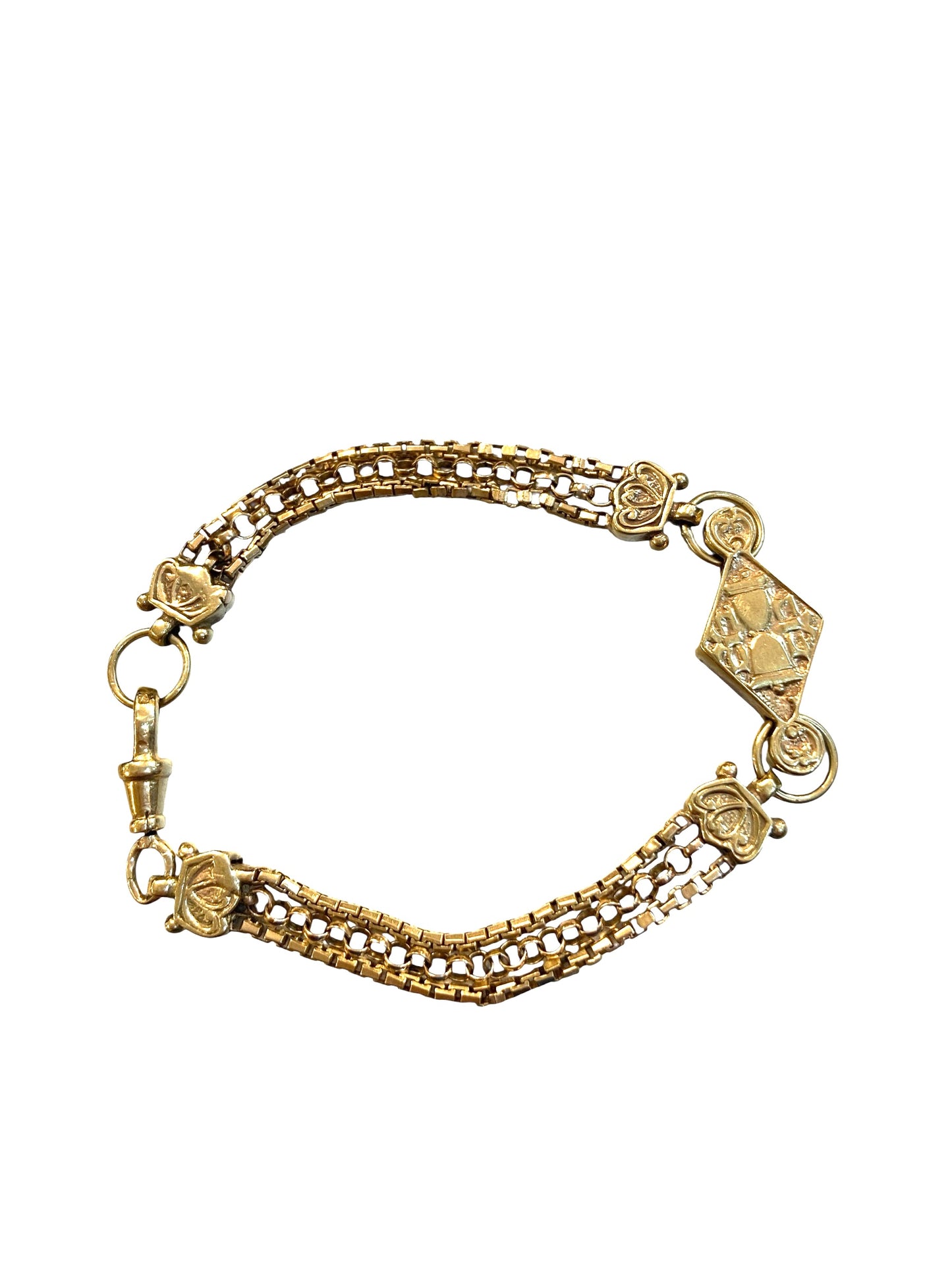 9ct vintage Albertina bracelet, 14.7g, 7 1/2 inches