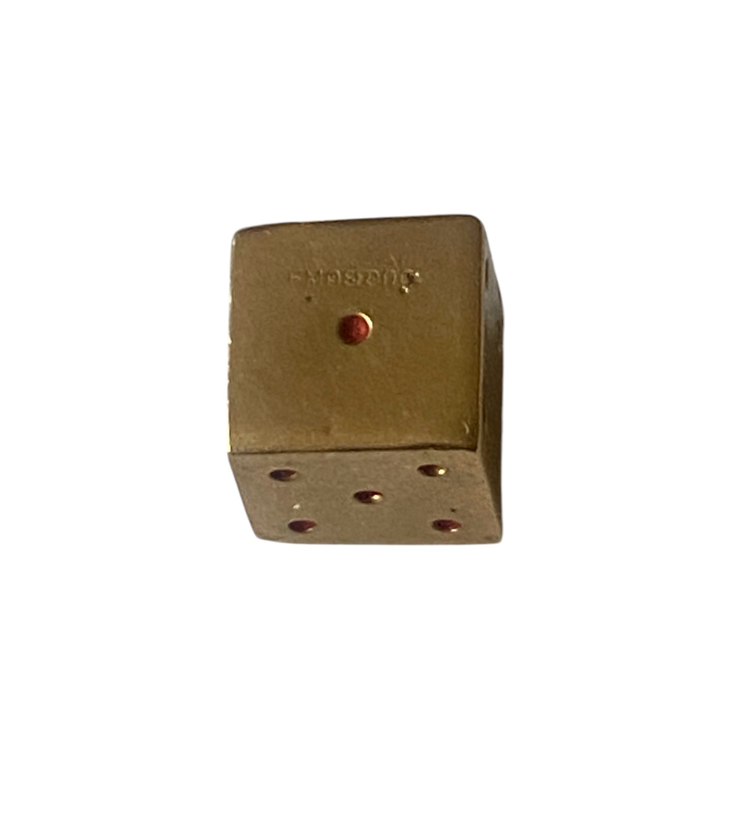 9ct vintage dice charm circa 1962. hollow