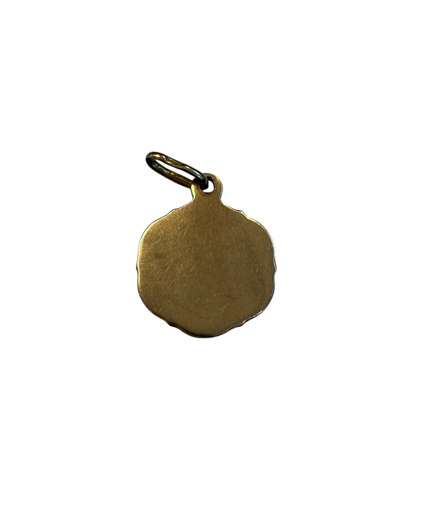 9CT VINTAGE ST CHRISTOPHER CHARM PENDANT. SMALL 0.9G