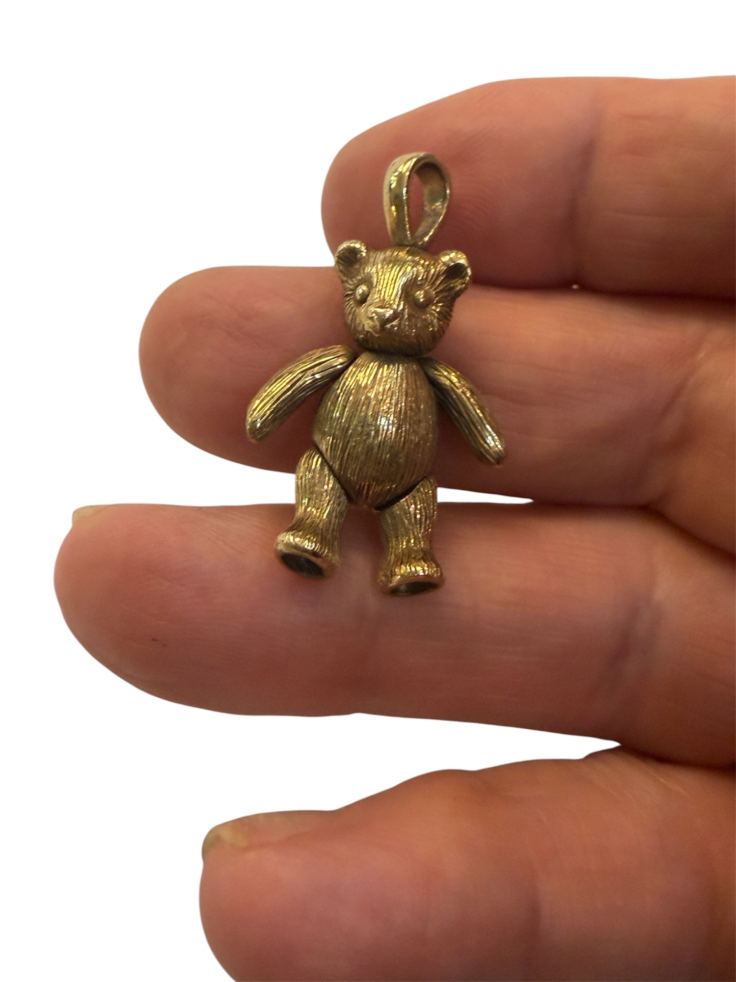 9ct Vintage Teddy bear charm, articulated 8.29