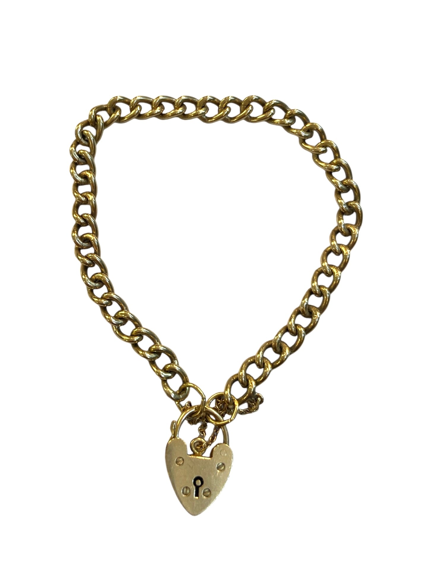 9ct vintage yellow gold curb link bracelet circa 1955
