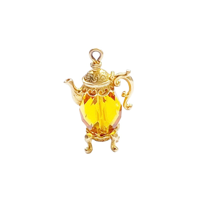 9ct vintage gold teapot / coffee pot charm by 'nuvo' circa 1969