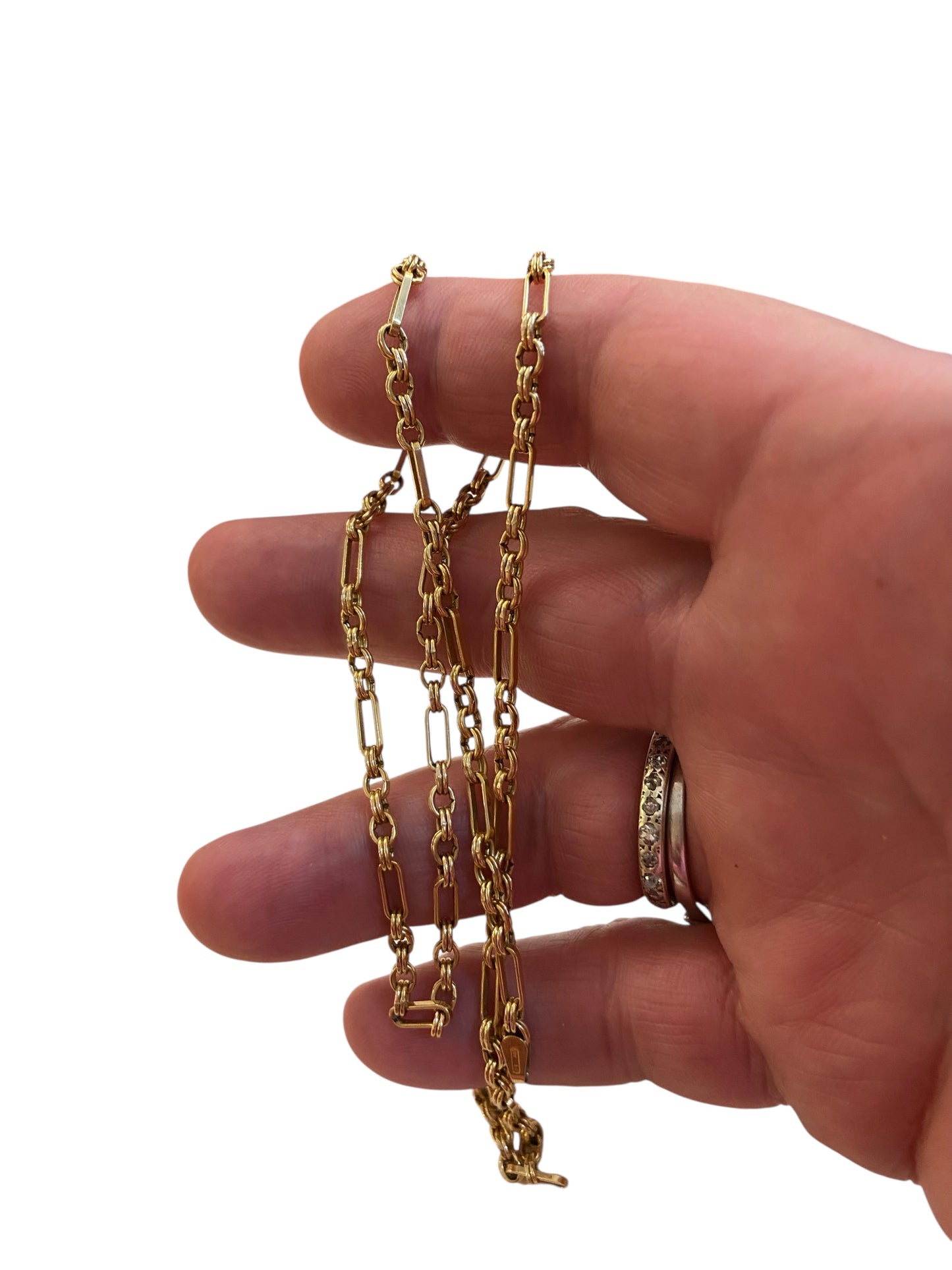 9ct vintage chain, versatile fancy link 18 1/2 inches 47cm