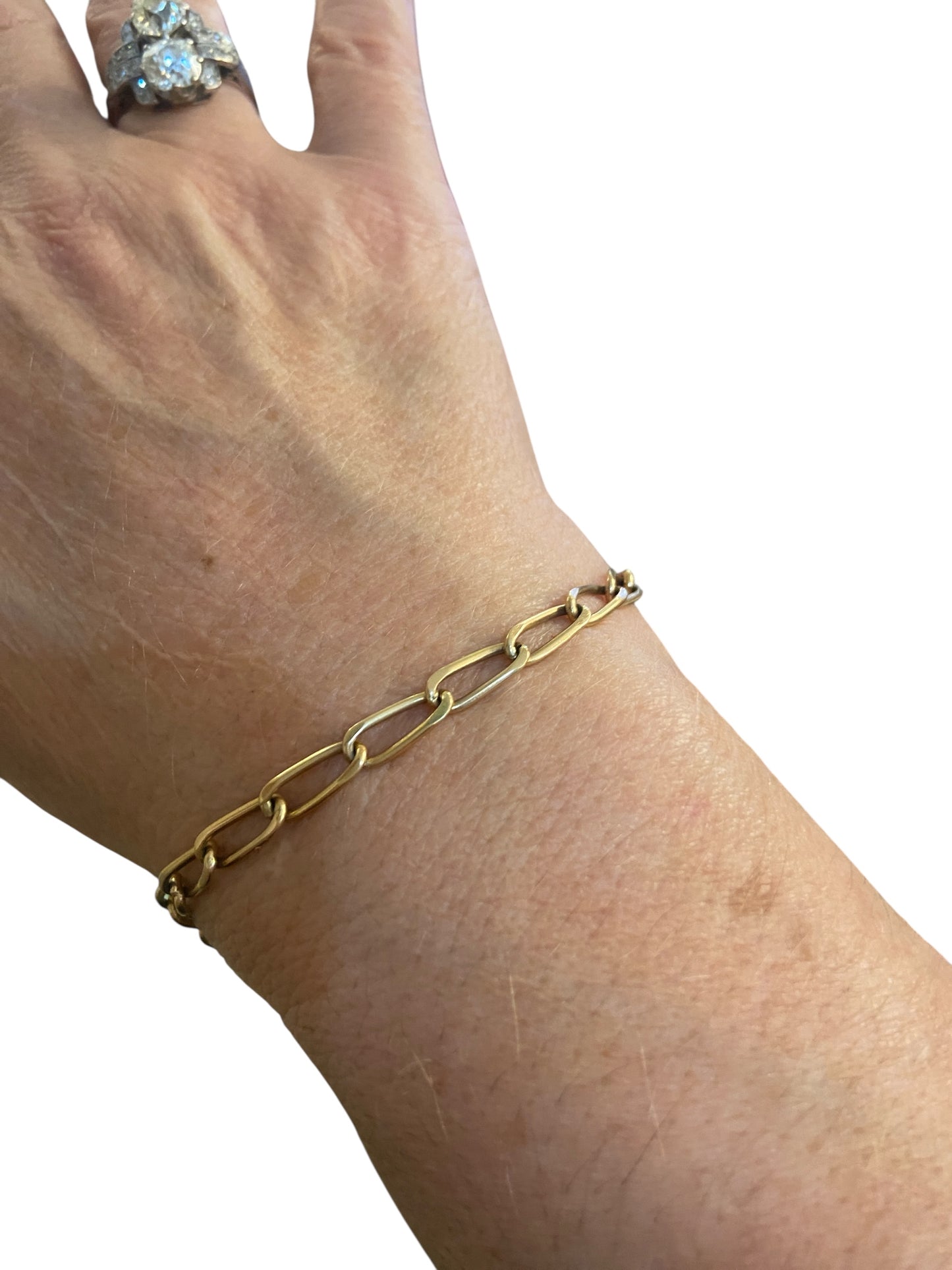 9ct vintage bracelet, paper clip link 7.5 inches 19 cm 7.5g