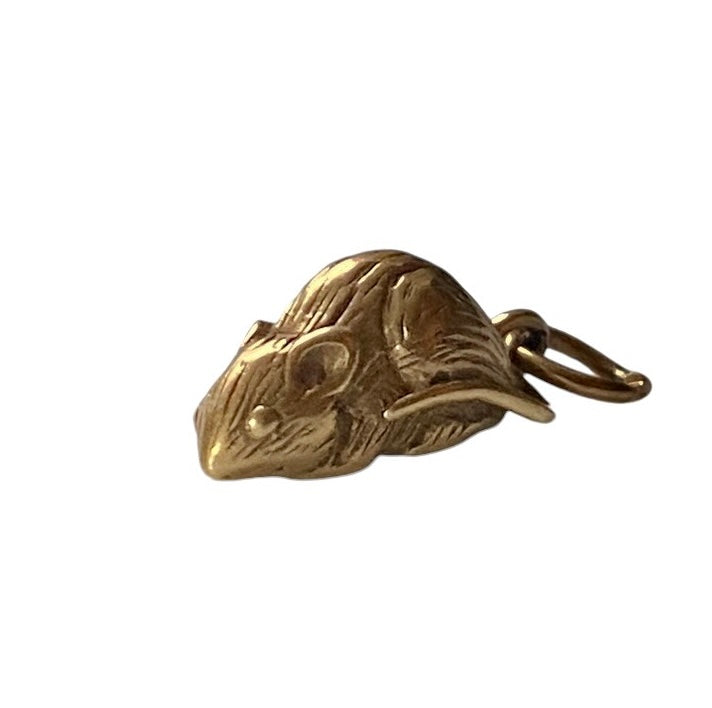 9ct vintage rat charm. solid gold circa 1964