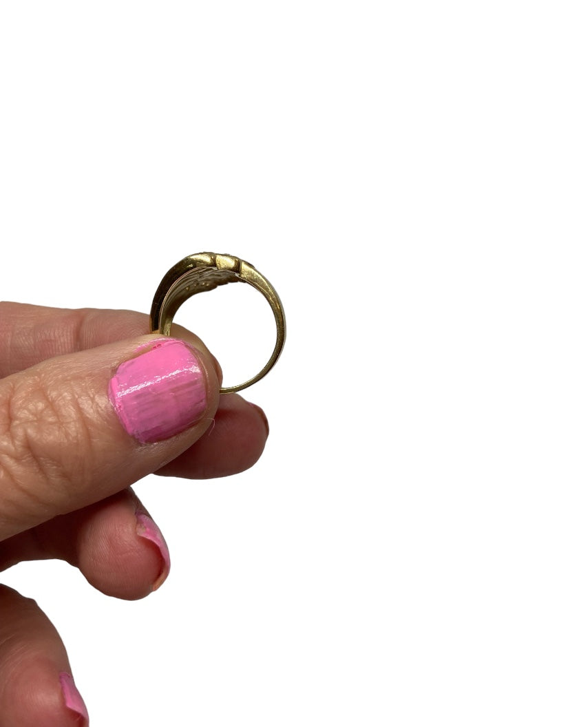 9ct vintage cocktail ring yellow gold size M 1/2
