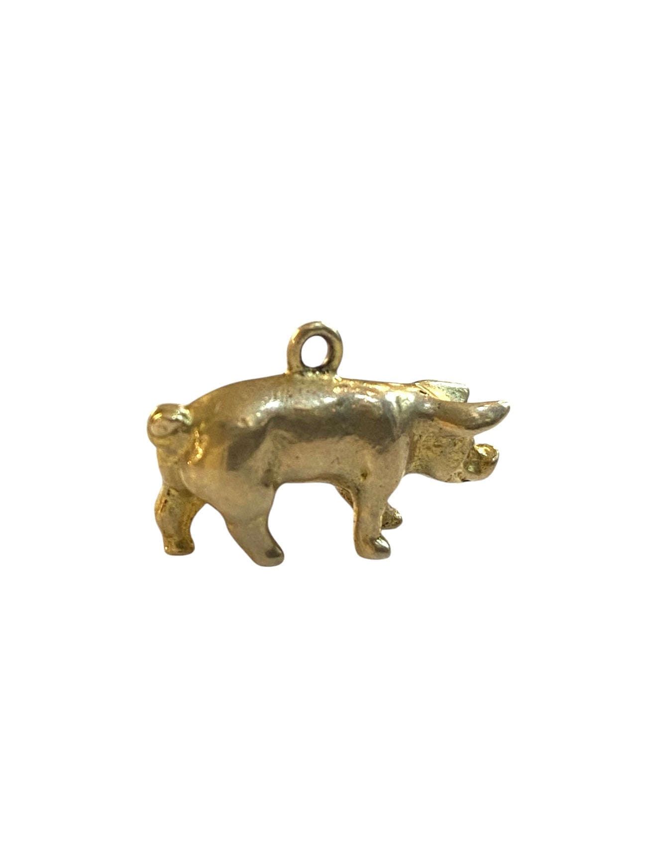 9ct vintage pig charm. solid 9ct gold circa 1966. 3.9g