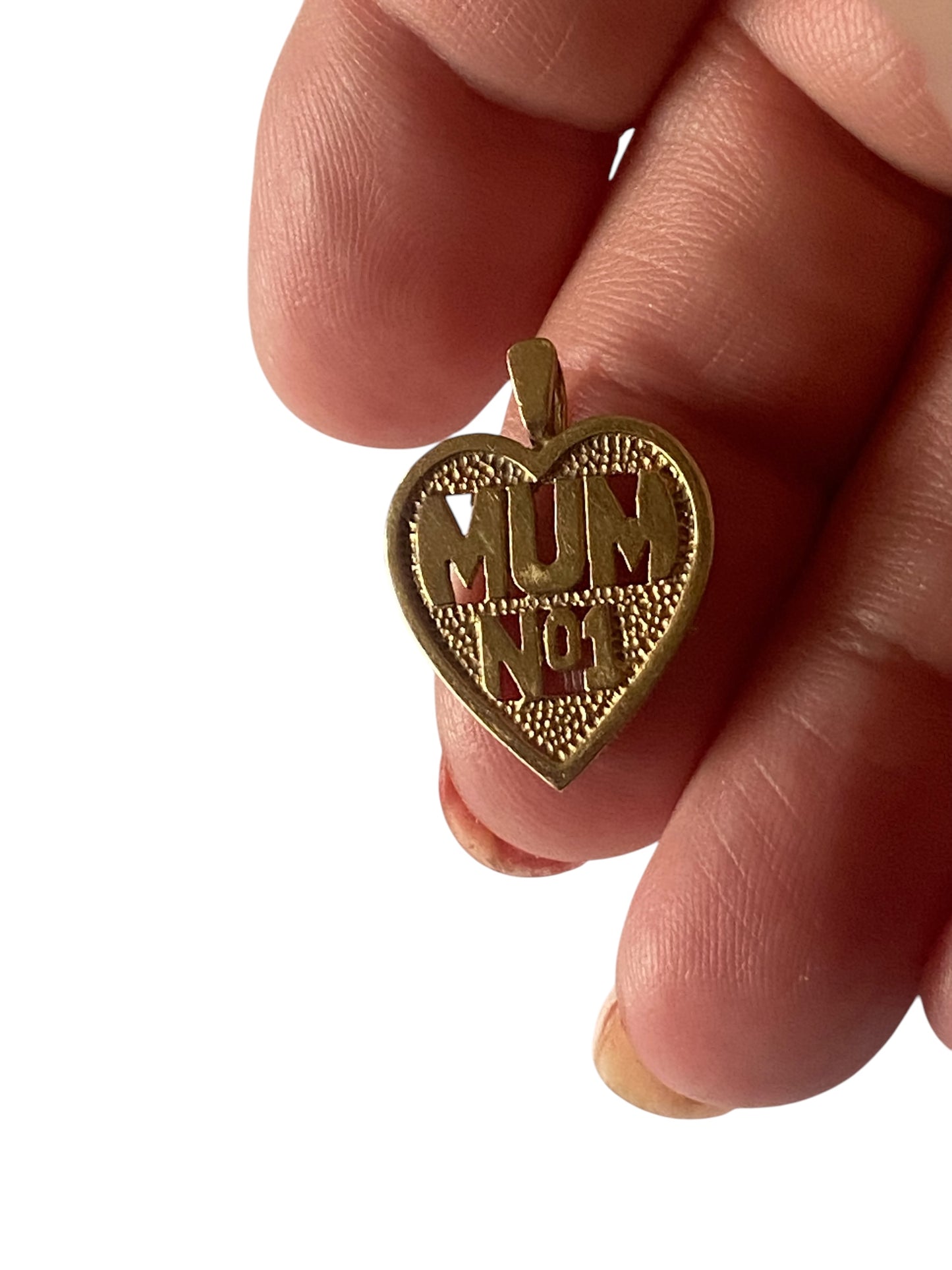 9ct No 1 mum pendant charm in a heart