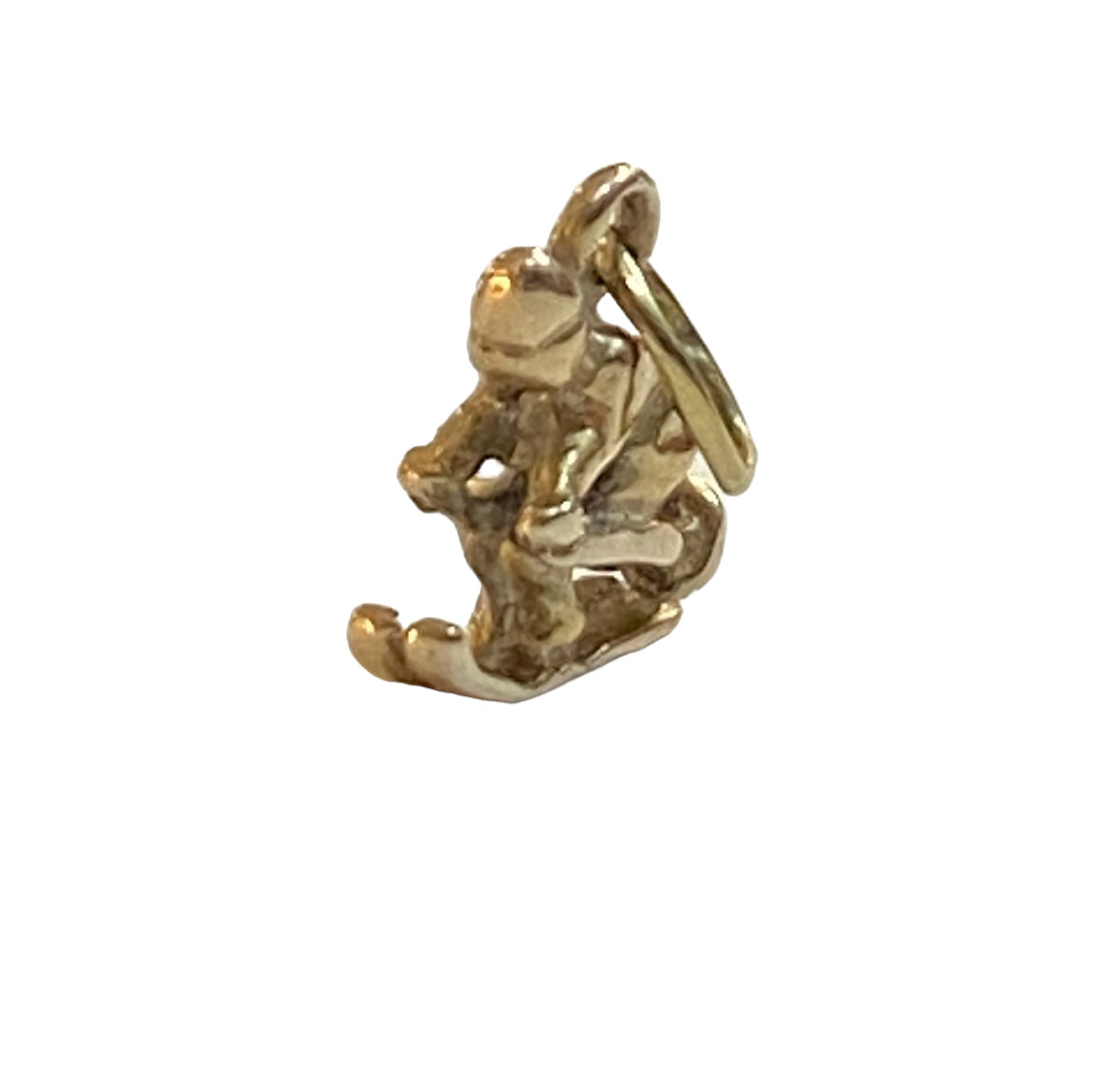 9ct vintage skier charm / pendant
