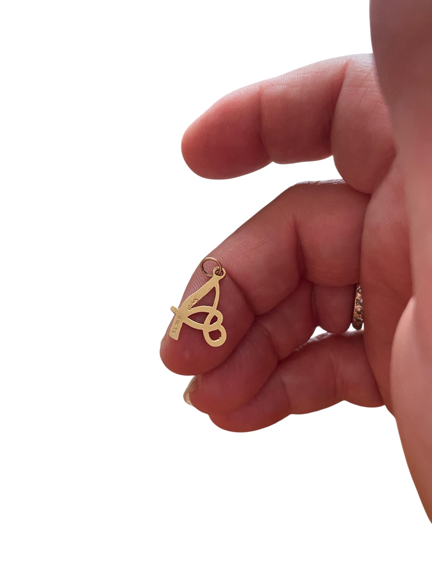 9ct vintage inital A charm / pendant circa 1979