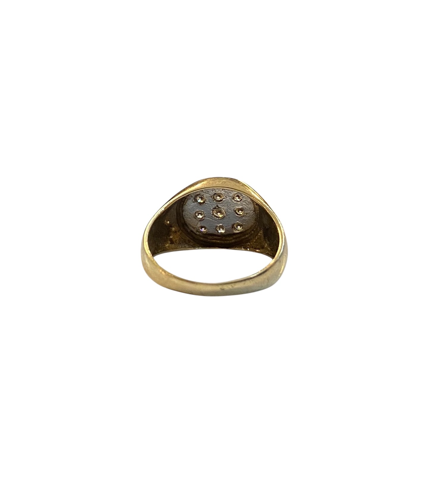 9ct vintage diamond signet ring ring size P. circa 1981