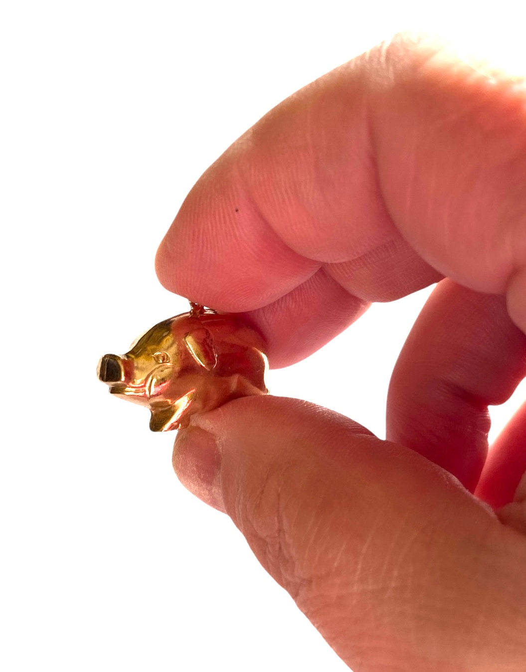 9ct vintage large pig charm . circa 1967 (2.6g) hollow
