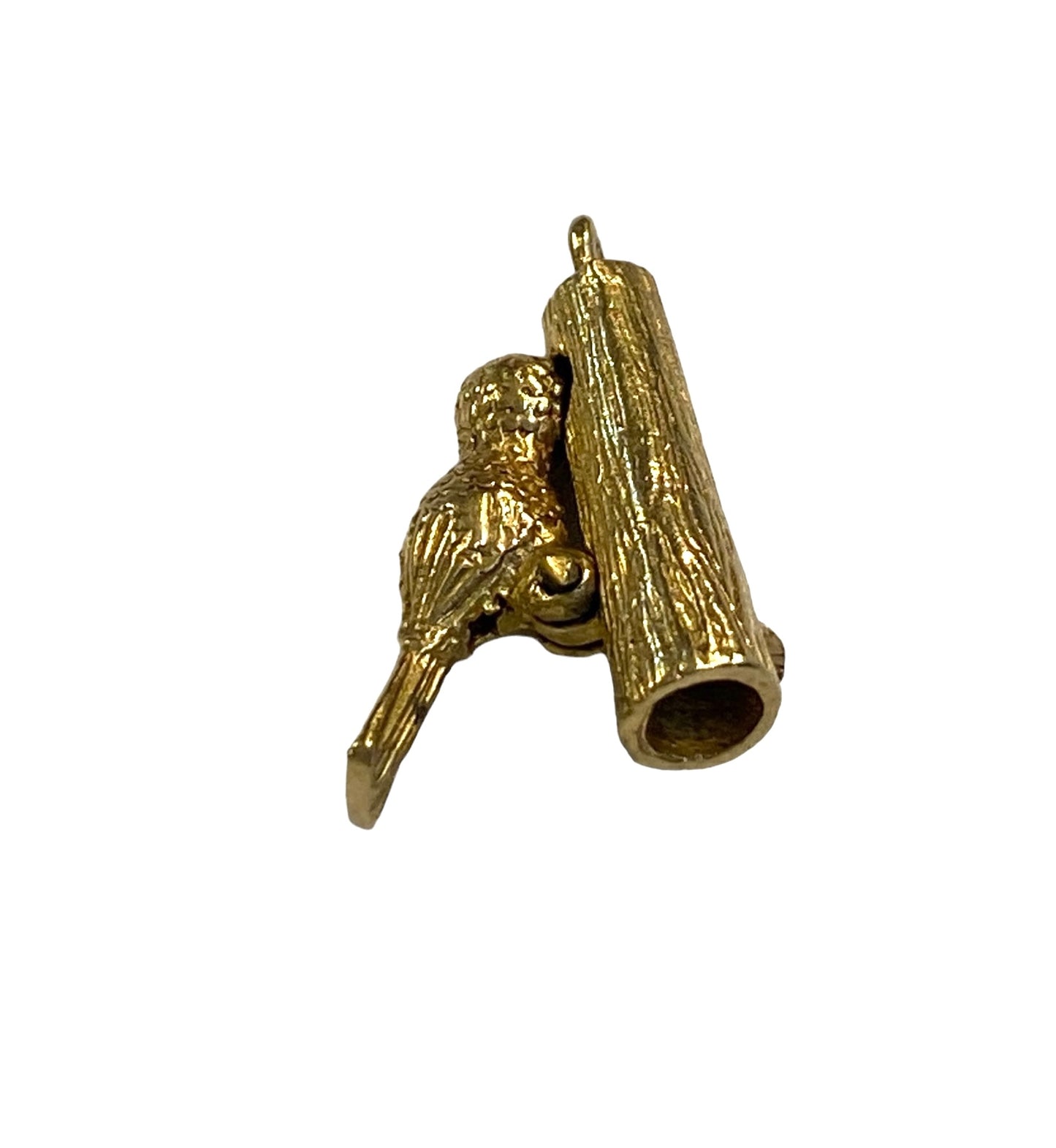 9ct vintage articulated woodpecker charm circa 1970