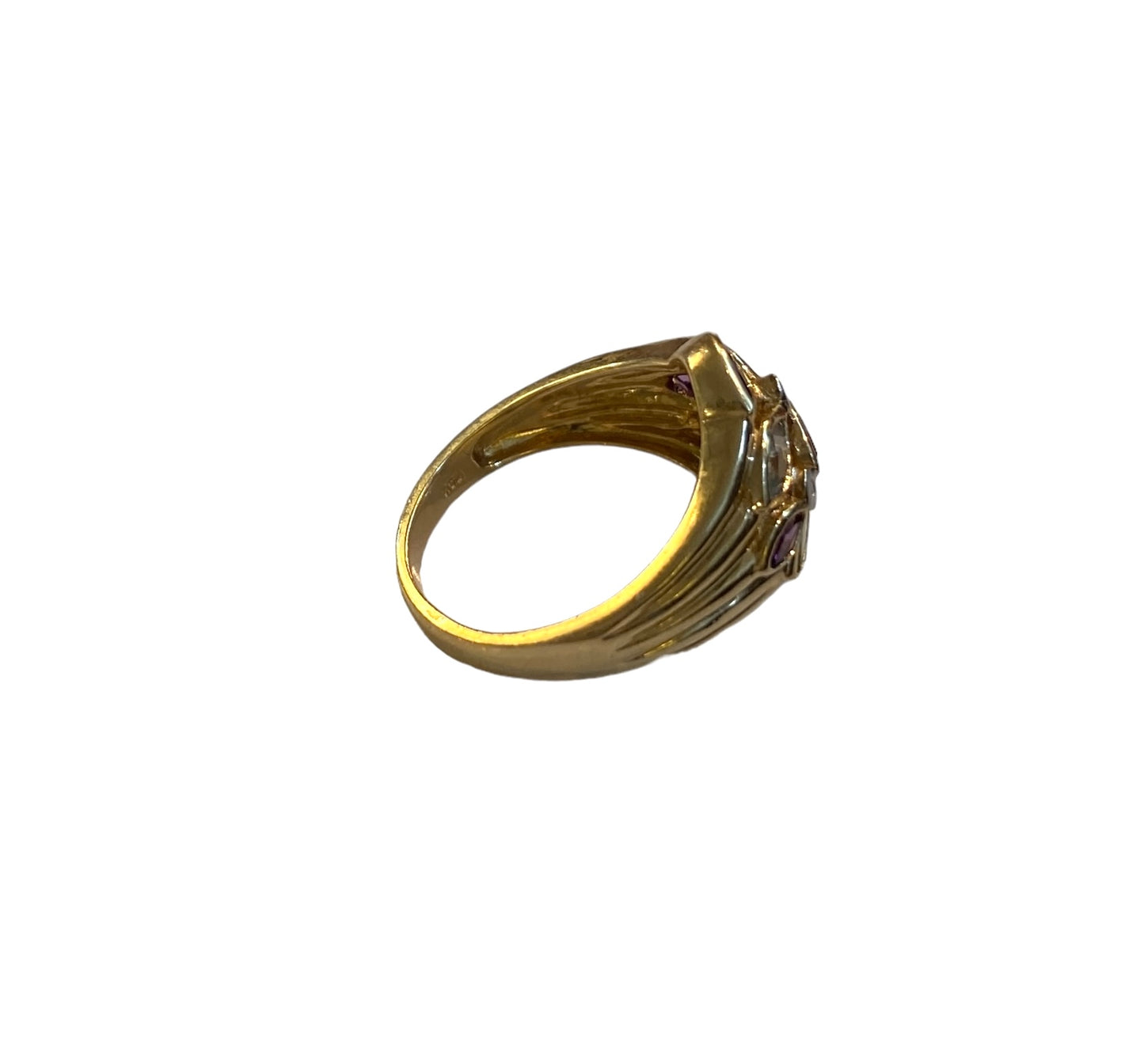 14ct 585 gold multi gemstone ring size Q