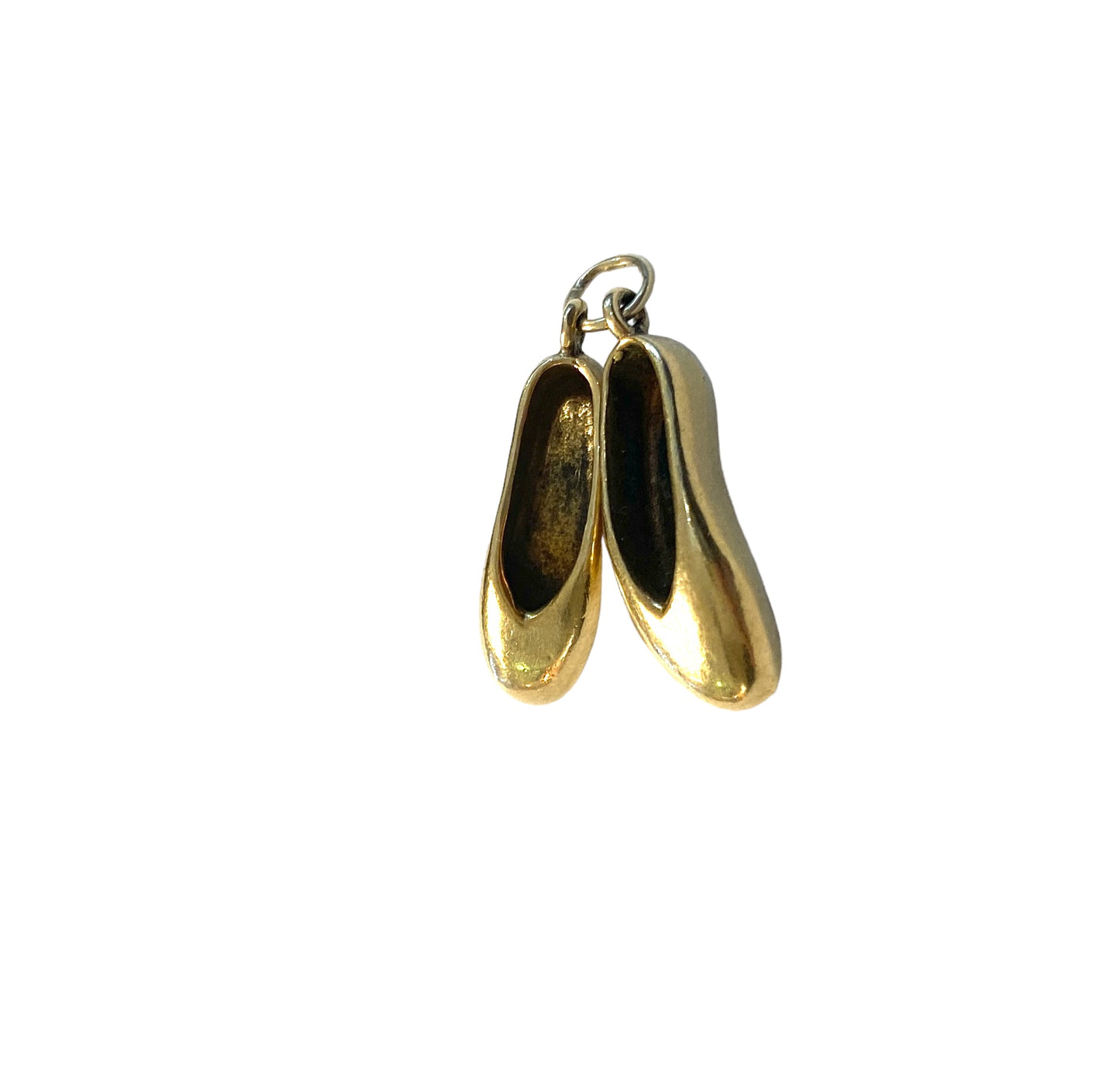 9ct vintage ballerina slippers / shoes charm circa 1965