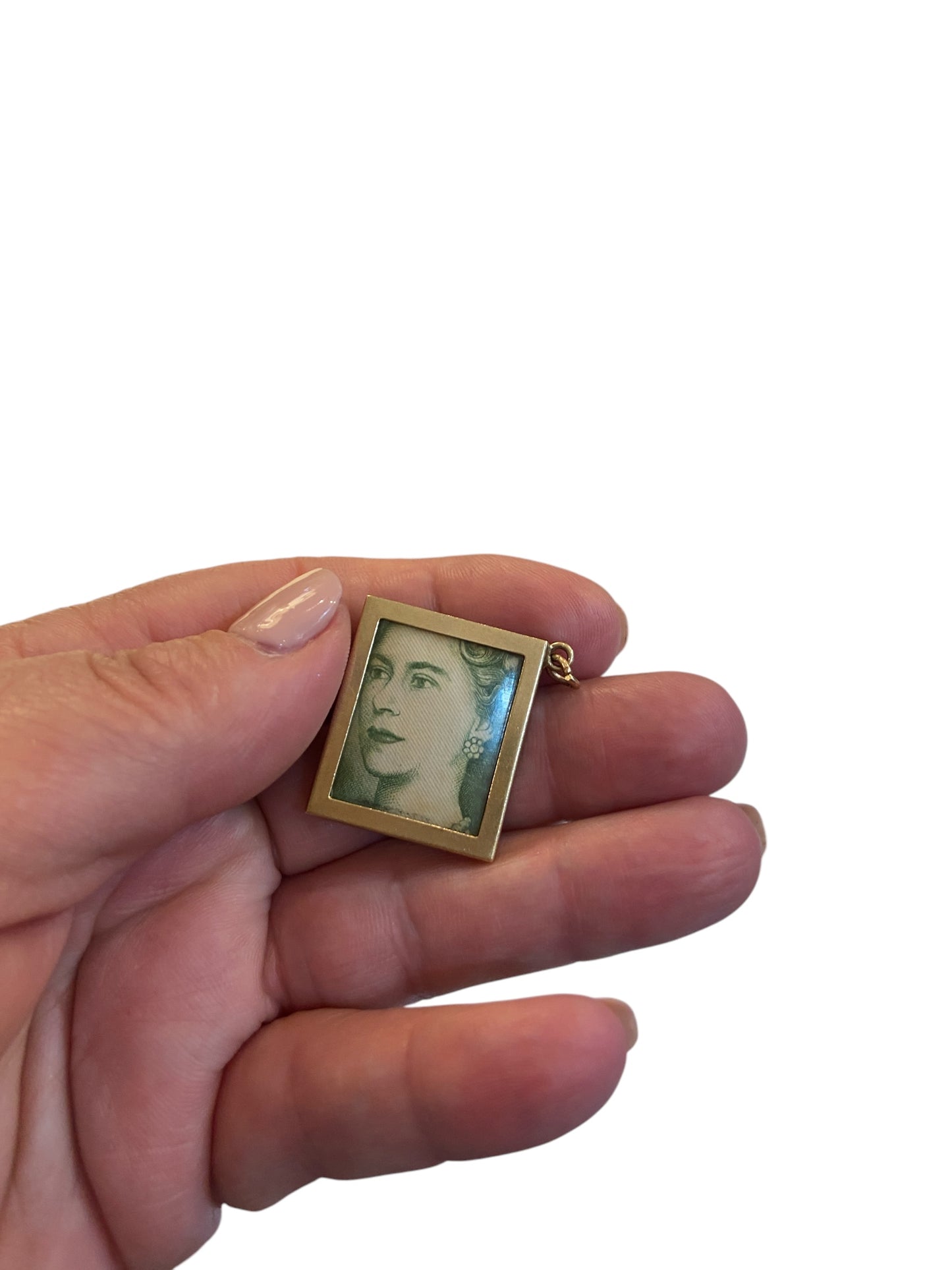 9ct vintage one pound note pendant charm circa 1963 by Fm