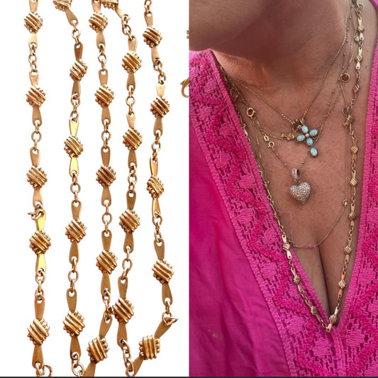 9ct vintage ornate chain 29 inch. 28.9 grams