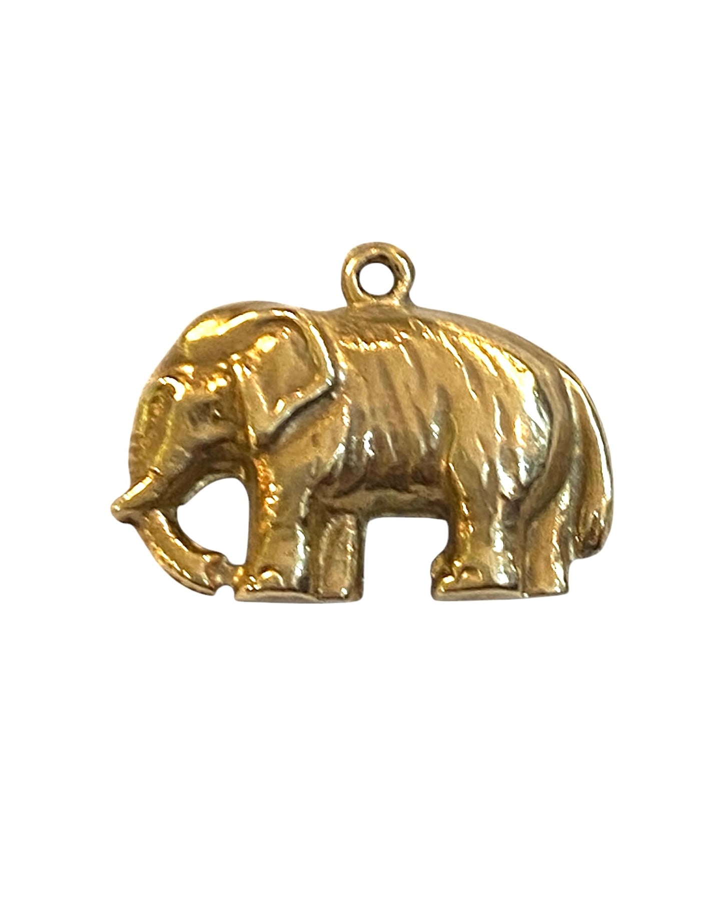 9ct vintage small elephant charm. circa 1966 .HOLLOW
