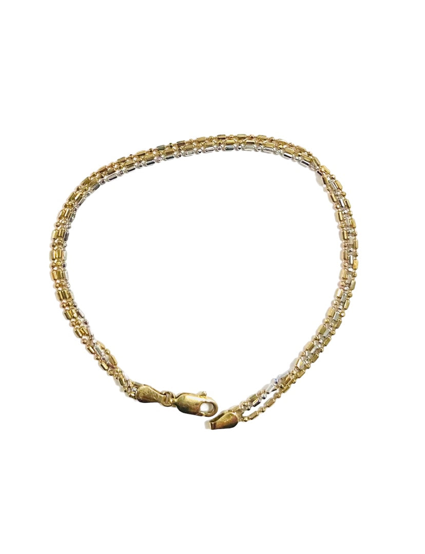 18ct two colour gold bracelet pre owned