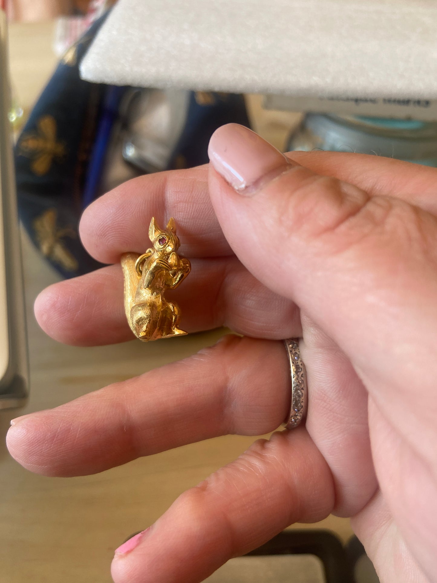 9ct vintage squirrel charm, by Georg Jensen, large and heavy 8.6g