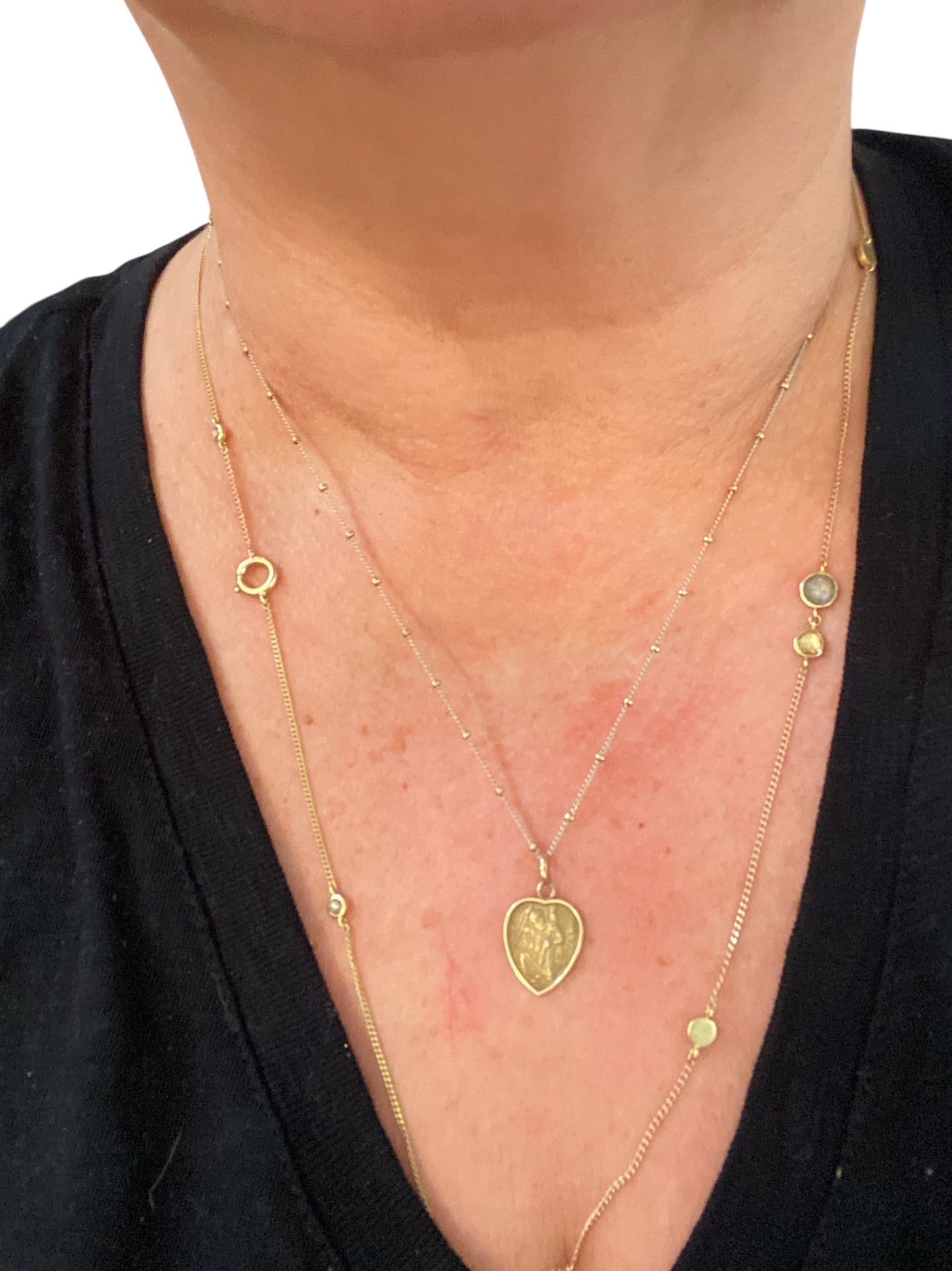 9CT VINTAGE ST CHRISTOPHER CHARM , HEART SHAPE CIRCA 1964 1.5G